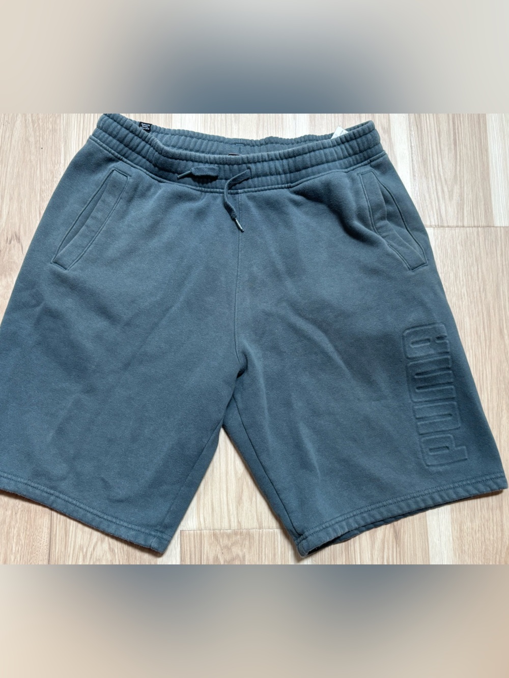 Puma Men's Blue Embossed Logo Athletic Shorts Men’s Medium